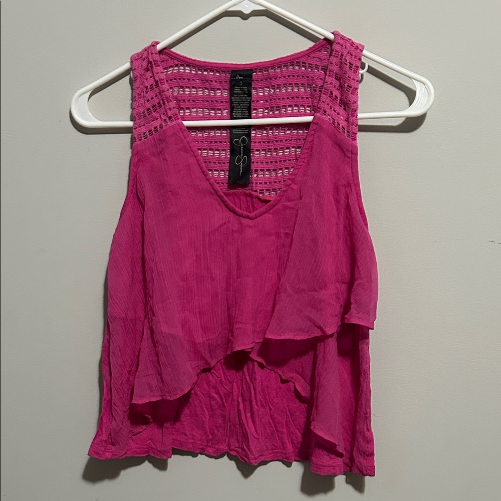 Jessica Simpson Vibrant Pink Layered Tank Top